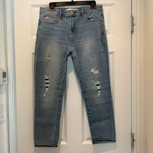 Gap  lightwash distressed girlfriend jeans
